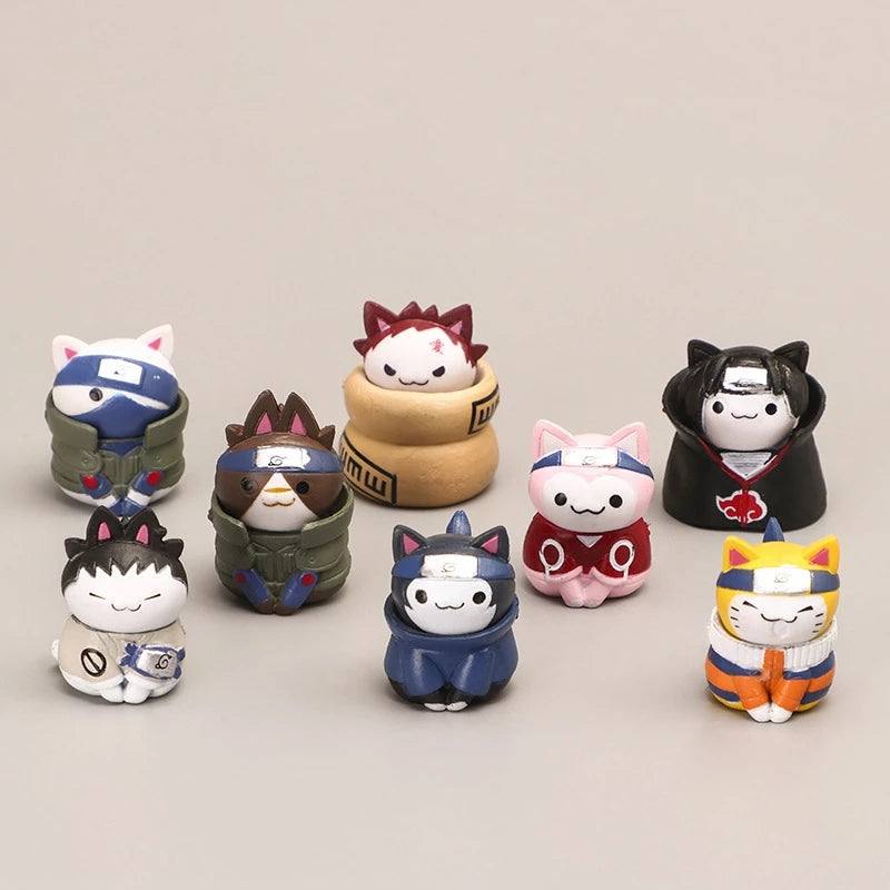 Kit 8 peças 3cm | Miniatura de Naruto Versão gatinho - Kitsune | Loja Geek