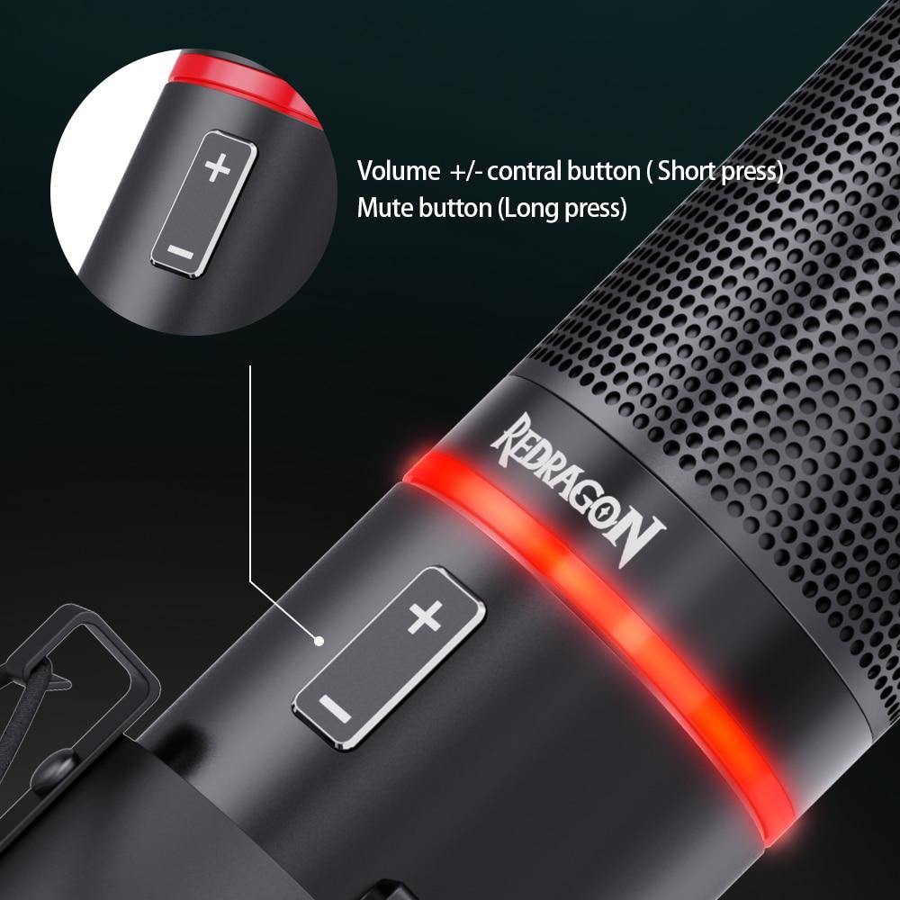 Microfone Redragon Blazar GM300 cardióide e unidirecional - Kitsune | Loja Geek